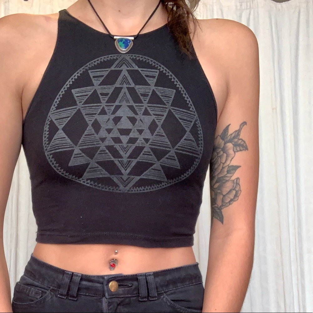 Geometric Mandala Crop Top